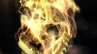 Golden Dragon Fire Particles Logo Animation