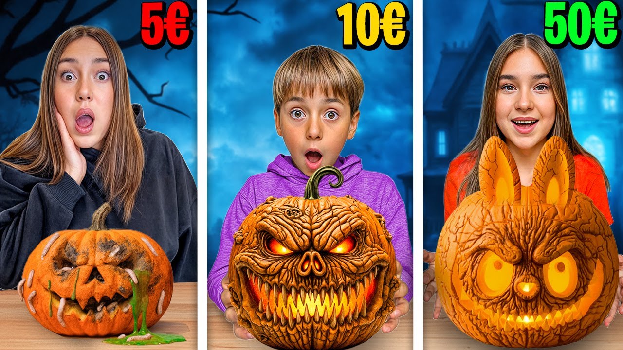 Celui Qui Fait La MEILLEURE CITROUILLE, Gagne ! 5€ VS 10€ VS 50€ Budget Challenge !