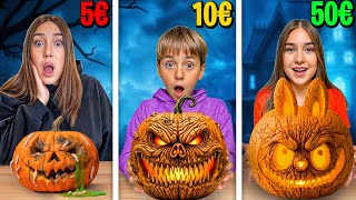 Download Lagu Celui Qui Fait La MEILLEURE CITROUILLE, Gagne ! 5€ VS 10€ VS 50€ Budget Challenge ! MP3