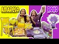 QUEM COMPRAR MAIS COISAS AMARELO VS ROXO GANHA