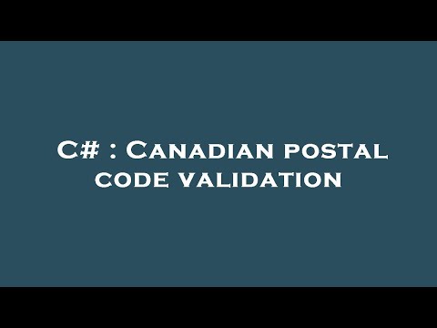 C# : Canadian postal code validation