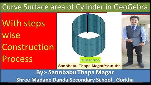 Curve Surface Area of Cylinder on GeoGebra