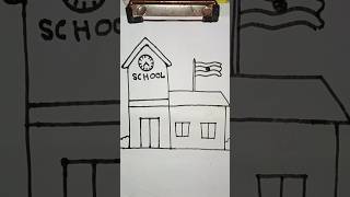 how to draw school 🏫,#drawing #art #shortsfeed #shorts