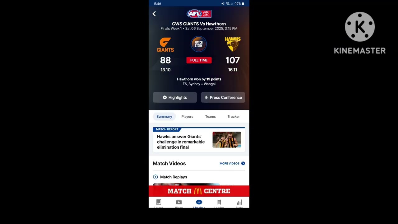 2025 AFL Finals Results