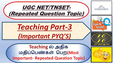 UGC NET Paper 1 & TNSET 2024-Teaching Aptitude (Part 3)(Important Topic)(100% -Score More Marks)