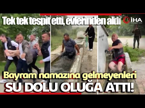 Köy Muhtarı Bayram Namazına Gelmeyenleri Oluğa Attı