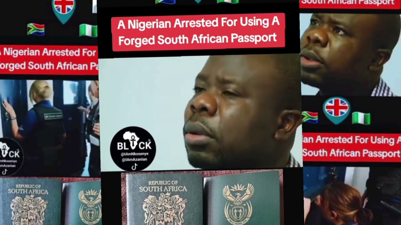A Nigeria 🇳🇬 man arrested for using Forged south Africans 🇿🇦 passport to enter Europe,SA 🇿🇦 must wat