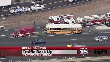 Over 12 Students Injured In School Bus Accident On I-80