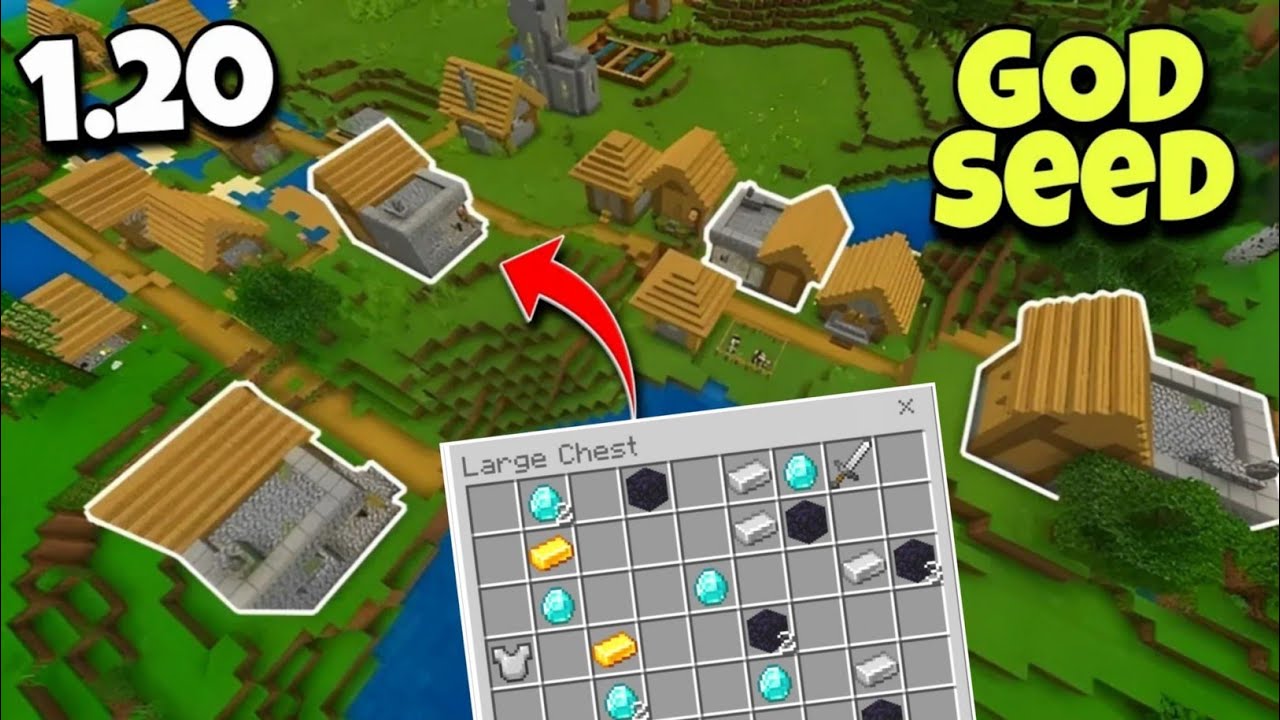 MINECRAFT 1.20 POCKET EDITION SEED | GOD SEED | BEDROCK EDITION SEED 1. ...
