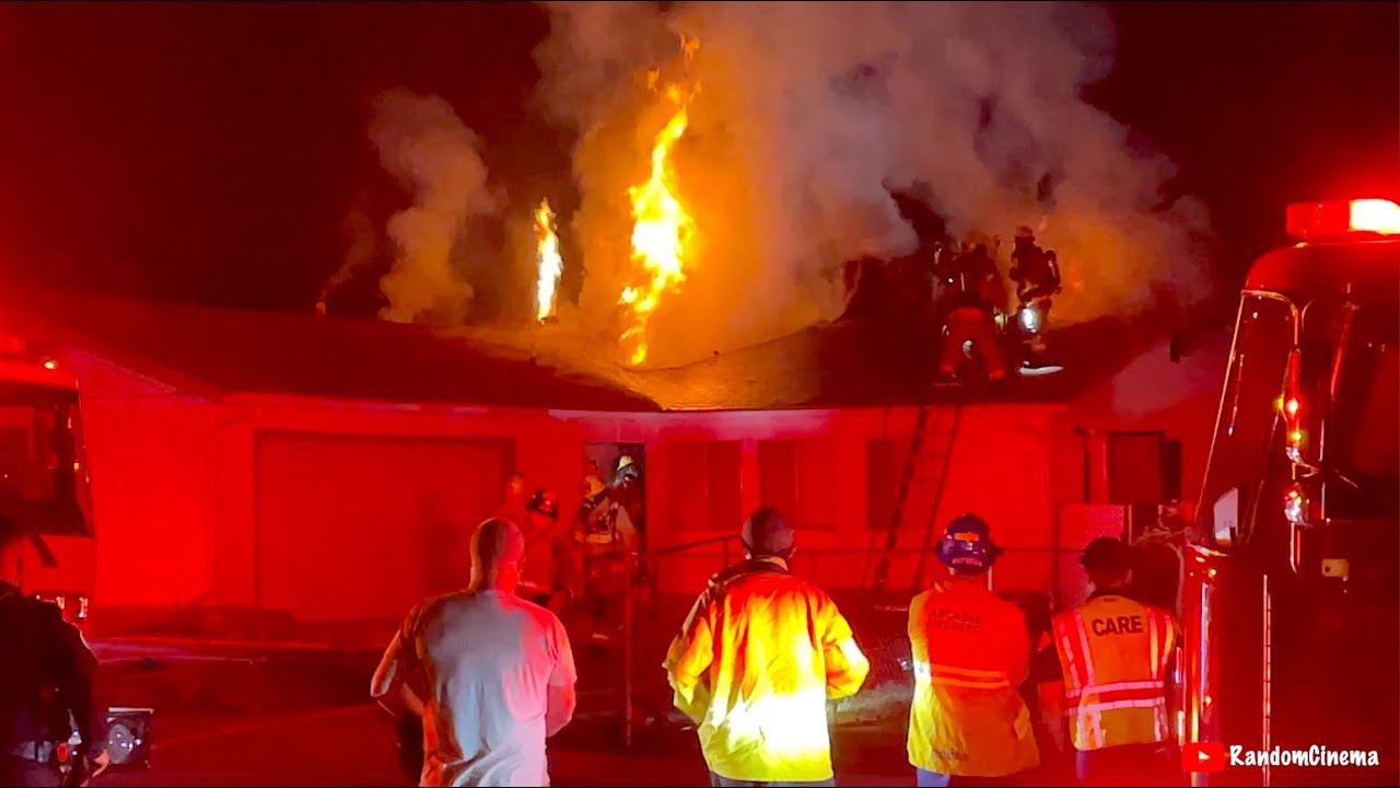 HUGE House Fire Caught On Camera! Firefighter Emergency Response