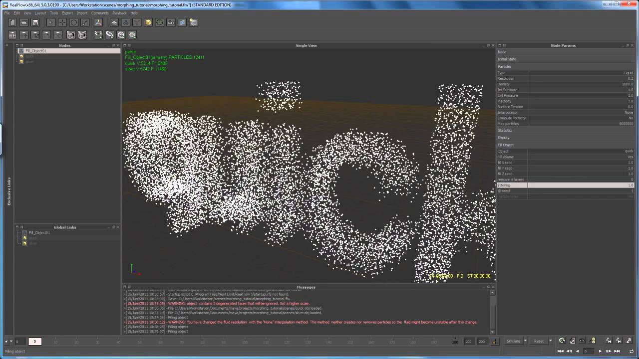 Realflow 5 morphing particles part 01 basic setup 2 - YouTube