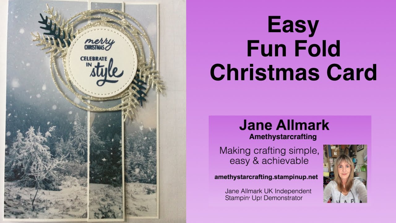 Make A Simple Fun Fold Christmas Card - YouTube