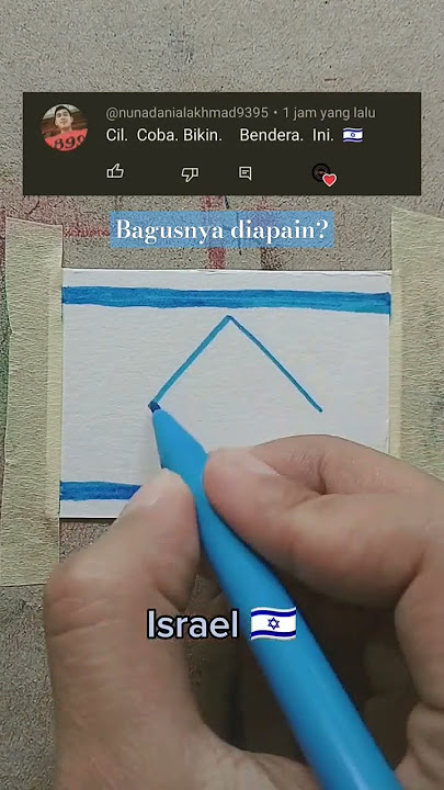 Bendera Israel 🇮🇱❎ - PALESTINA✅ #drawing #shorts #bendera #flagdrawing