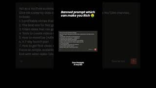 Banned Prompt which can make you Rich | #chatgpt #claudecode #prompt