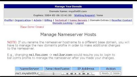 Creating private nameservers at OpenSRS.net