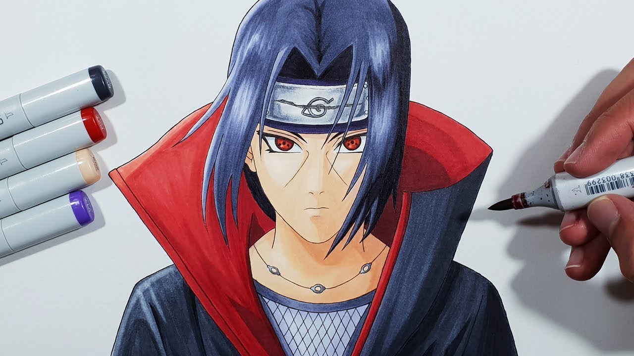 How To Draw Itachi Uchiha Step By Step Tutorial Youtube