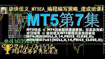 MQL5编程编写策略_速成班课程_柒侠伍义_MT5EA_ 第7集 WPR_EA