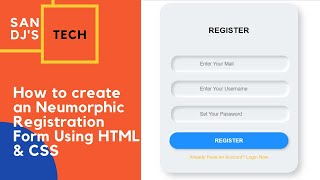 How to create an Neumorphic Registration/Sign Up for using only HTML & CSS|Neumorphism Effect|