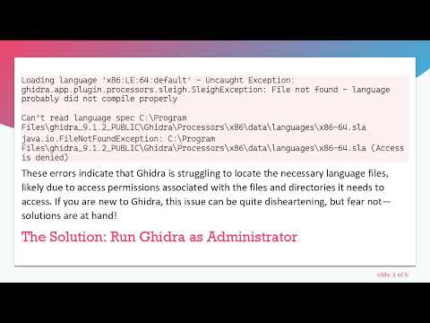 Solving Ghidra Errors: How to Open ELF Files Without Issues