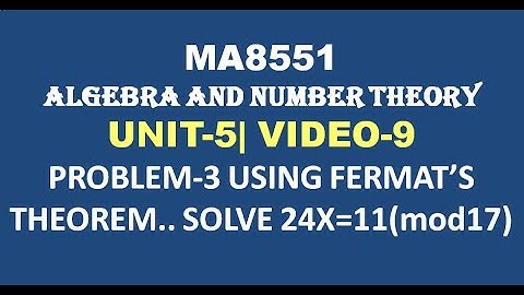 PROBLEM USING FERMAT