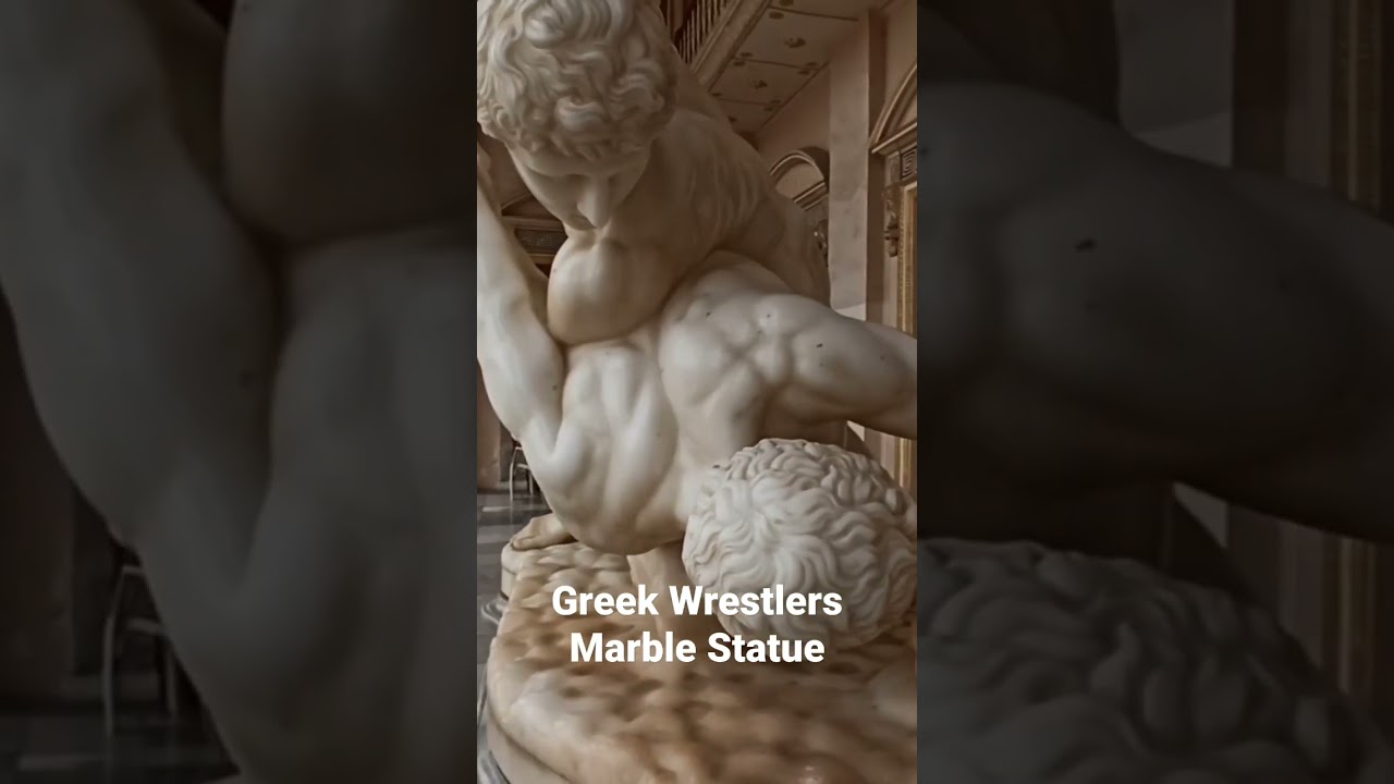 Greek Wrestlers Marble Statue