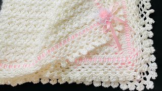 EASY CROCHET BABY BLANKET PATTERN / Crochet for Baby Blanket Pattern Design - MAYA BABY BLANKET