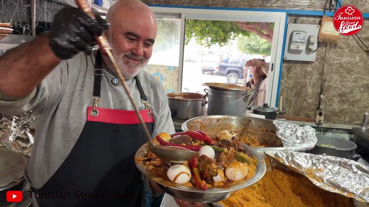 من أقوى المطاعم الشعبية  في الأطباق الزمنية التونسية في المكنين عند حافظ الغضاب - المنستير