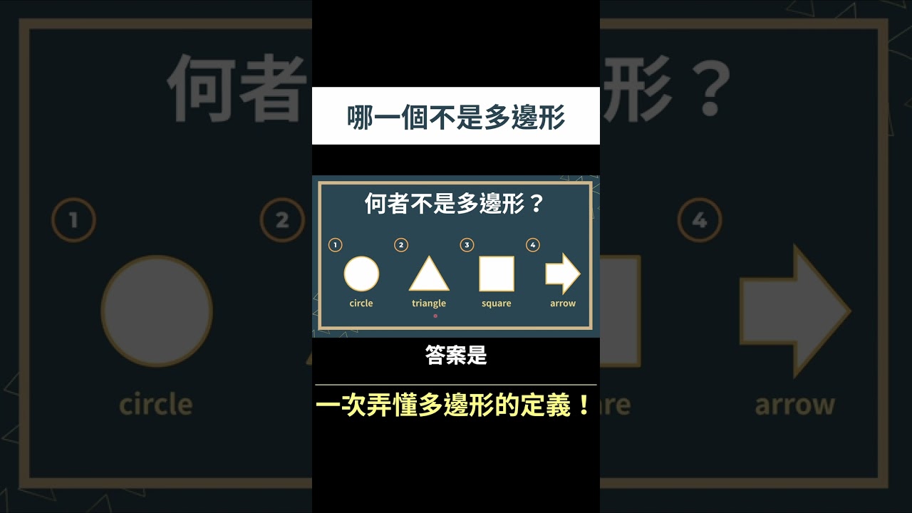 這四個常見圖形哪一個不是多邊形？#RCCR雙語#雙語教育#bilingual #maths - YouTube