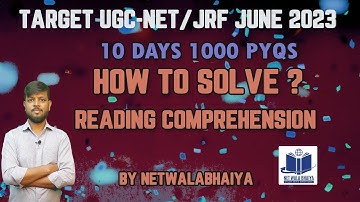 HOW TO SOLVE READING COMPREHENSION IN EXAM? PAPER1RC| NETWALA BHAIYA|UGC_NETJUNE EXAM2023|
