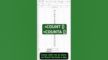 Difference between =COUNT() and =COUNTA() | Quick Excel 101  #excel #excel101 #exceltips #learnexcel