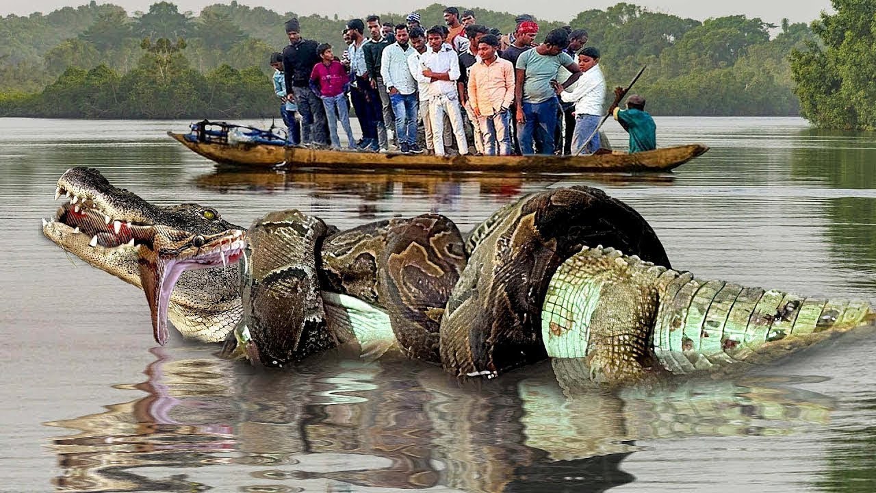 Terrifying!! Giant Python Got Lost In Black Swamp, This Is What ...