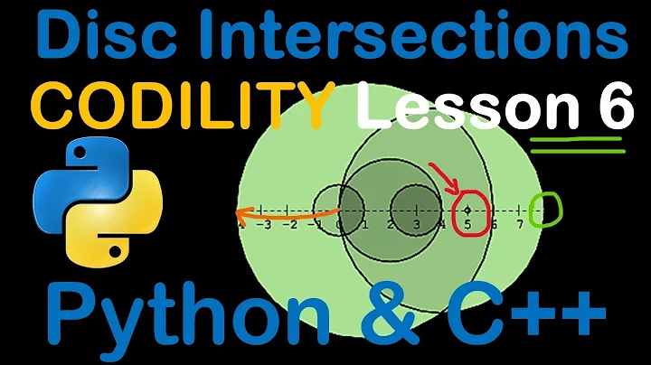 Disc Intersections in Python and C++ Codility Solutions Lesson 6