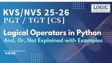 Logical Operators in Python | And, Or, Not Explained with Examples || Logic Coaching Center Bemetara