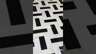 ZIARATE SUPREME AND JET BLACK (4x12) MARBLE FLOORING DESIGN BY GLAMOUR MARBLE  CONTACT 0347 2176335.