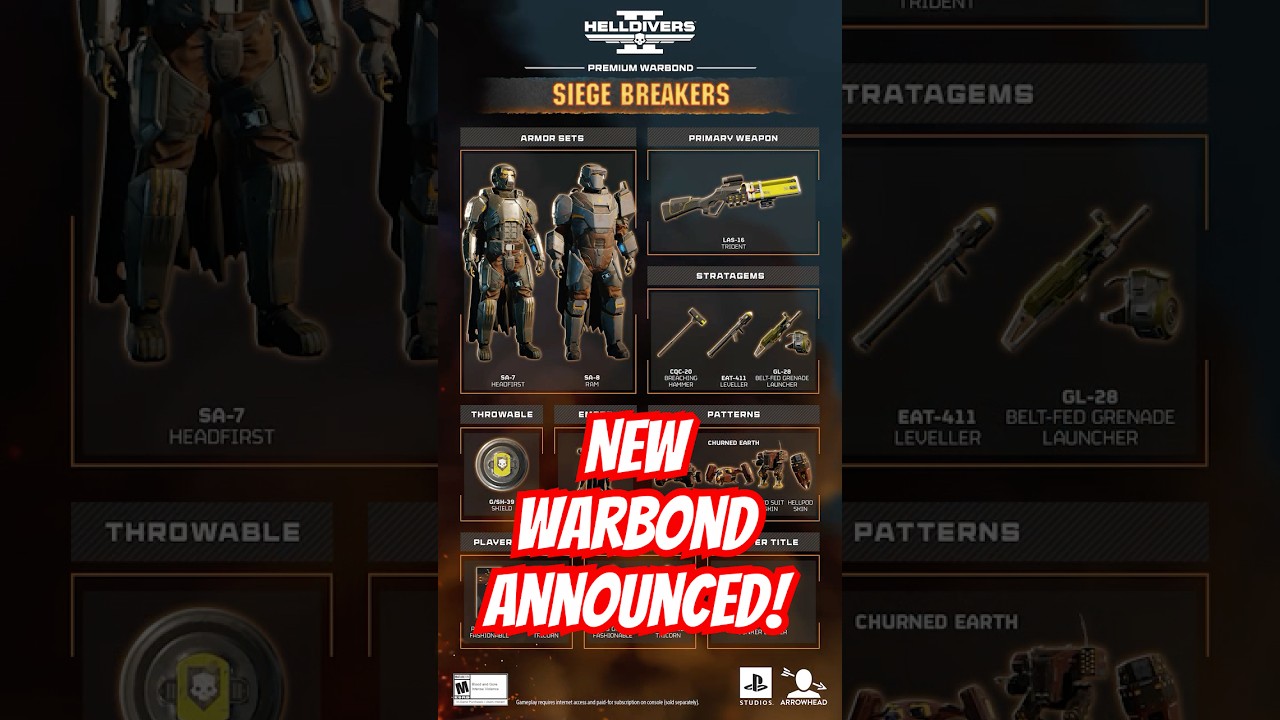 SIEGE BREAKERS WARBOND ANNOUNCED, LASER SHOTGUN & EXPLODING SLEDGEHAMMERS | Helldivers 2
