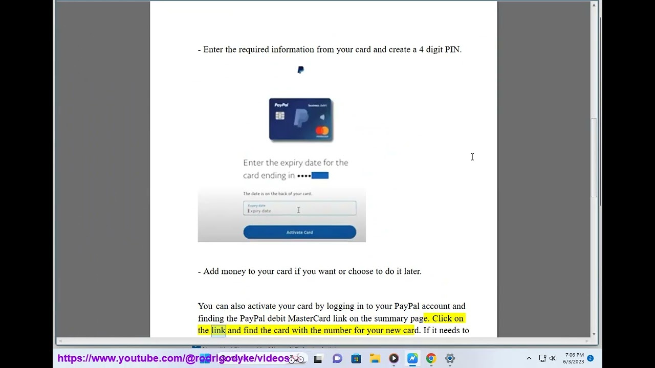 Activate PayPal Cash on MasterCard
