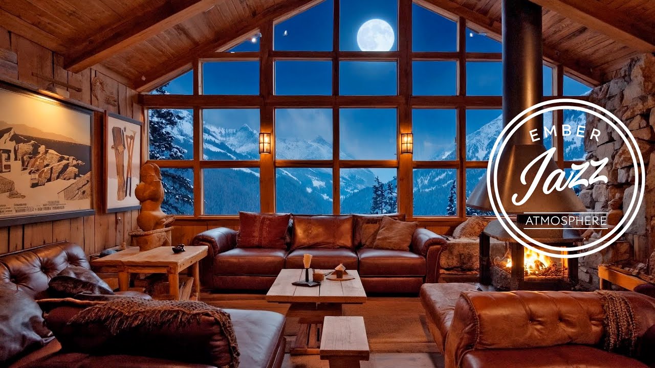 Winter Jazz Music for Study, Work & Relax ❄️ Cozy Alpine Chalet Ambience