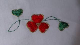 Aari/maggam//tambour hand embroidery. Flower design--4
