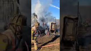 Engine 7 Truck 7 responded to assist co. 9 for a shed fire