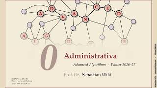 Advanced Algorithms (Winter 2026-27) - 00 Administrativa