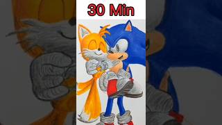 Drawing SONIC Carrying TAILS in 30sec,3min,and30 min Drawlify #Sonicthehedgehog3 #soniccarryingtails