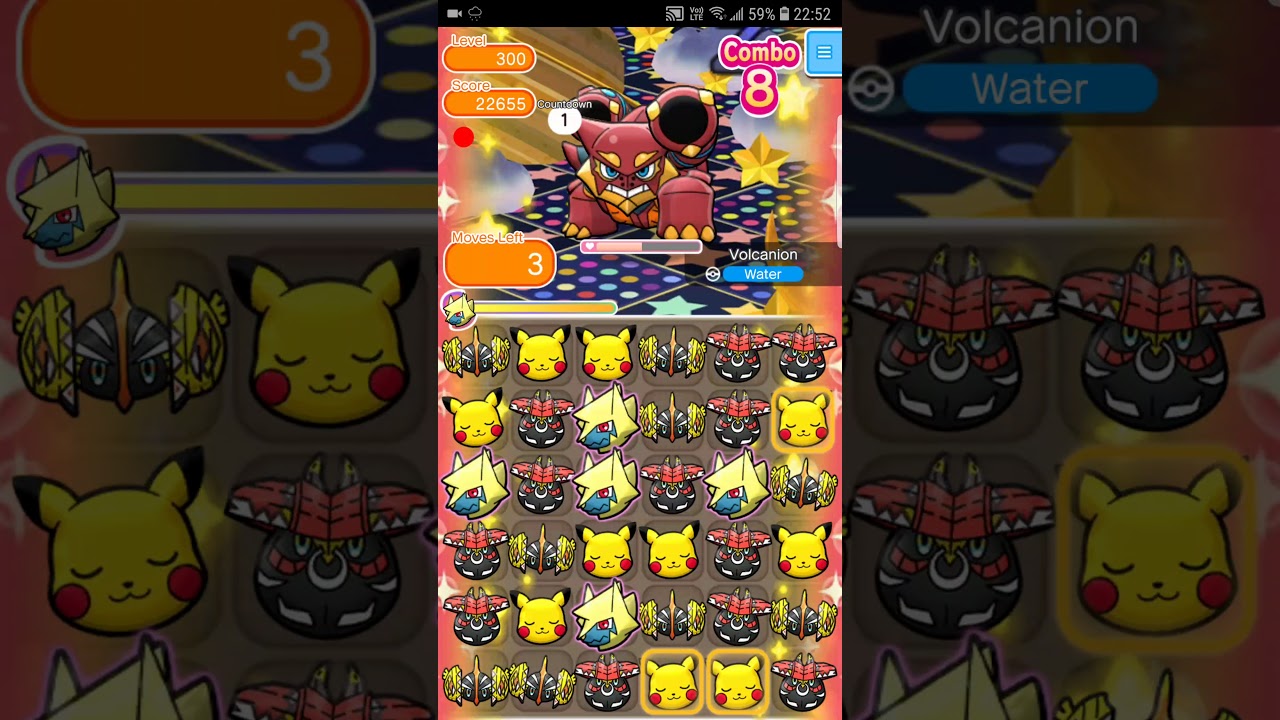 Pokemon Shuffle Mobile Volcanion Escalation Battle Stage 300 Itemless ポケとる スマホ版 レベルアップバトル 07 19 Youtube