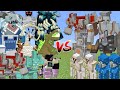 RANDOM BOSSES ARMY Vs IRON GOLEM &amp; PILLAGER ARMY MOBS BATTLE IN MINECRAFT
