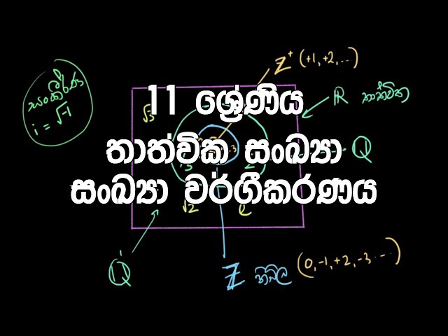 11 ශ්‍රේණිය - තාත්වික සංඛ්‍යා - සංඛ්‍යා වර්ගීකරණය | Grade 11 – Real Numbers (Thathwika Sankhya)