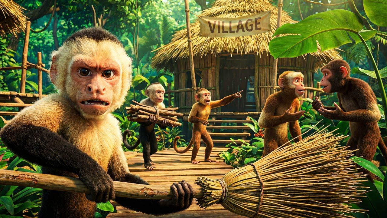 Smart Monkeys Build a Mini Mud House for Rainy Season (Step by Step)