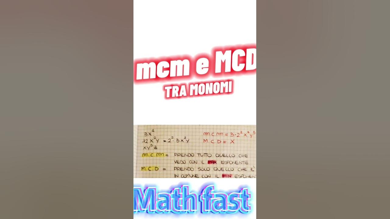 mcm-e-mcd-tra-monomi-math-fast-shorts-youtube