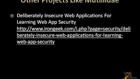 OWASP: A deliberately vulnerable set of php scripts that implement the OWASP top 10 8/8