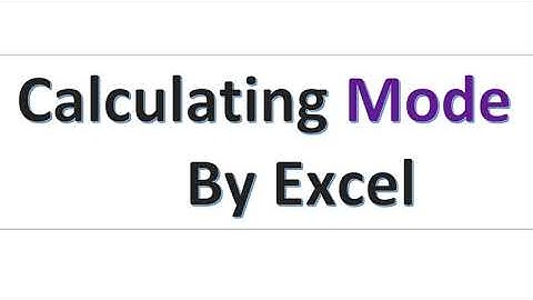 Calculating Mode By Excel