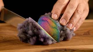 ✨ Mesmerizing 8K ASMR: Slicing Through Fluffy Amber Cloud...