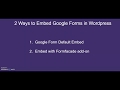 Embed Google Forms in Wordpress | without iframe | without Google branding